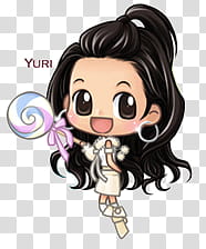 SNSD Yuri Kissing you Chibi transparent background PNG clipart