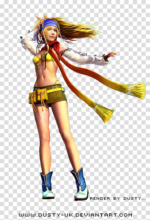 Rikku Render, yellow haired female game character illustration transparent background PNG clipart