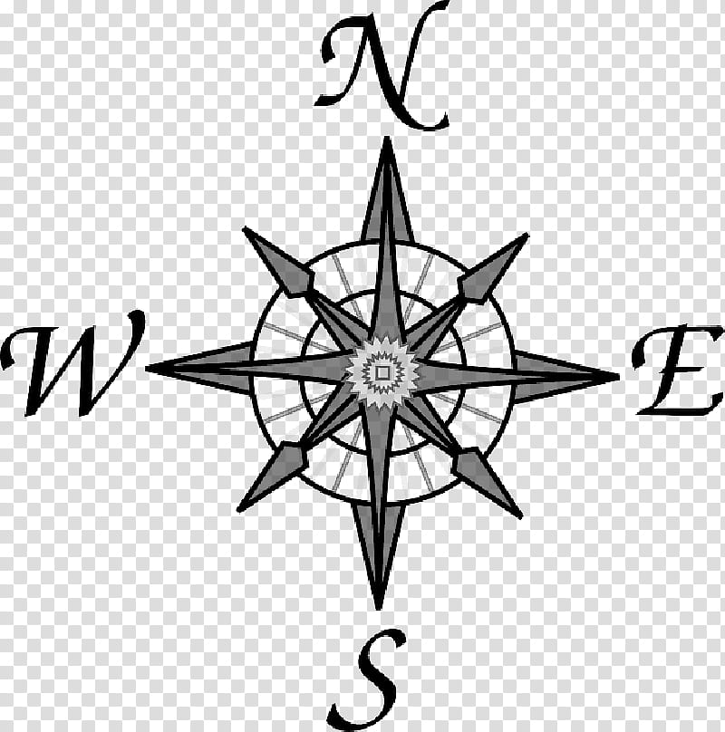 Rose Black And White, Compass Rose, Drawing, Wind Rose, Map, Black And White
, Line Art, Symmetry transparent background PNG clipart