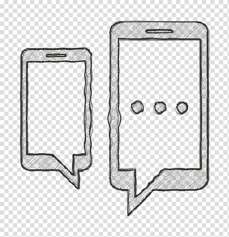 Chat between two Smartphones icon Phone icons icon Tools and utensils icon, Conversation Icon, Technology, Mobile Phone Accessories, Handheld Device Accessory transparent background PNG clipart