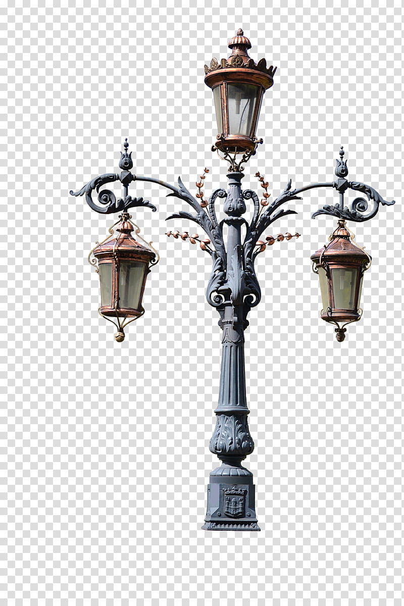 Street lights, gray metal street lamp transparent background PNG clipart