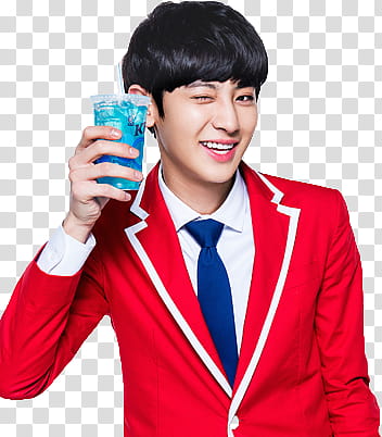 EXO KFC CHINA, Chen holding beverage transparent background PNG clipart