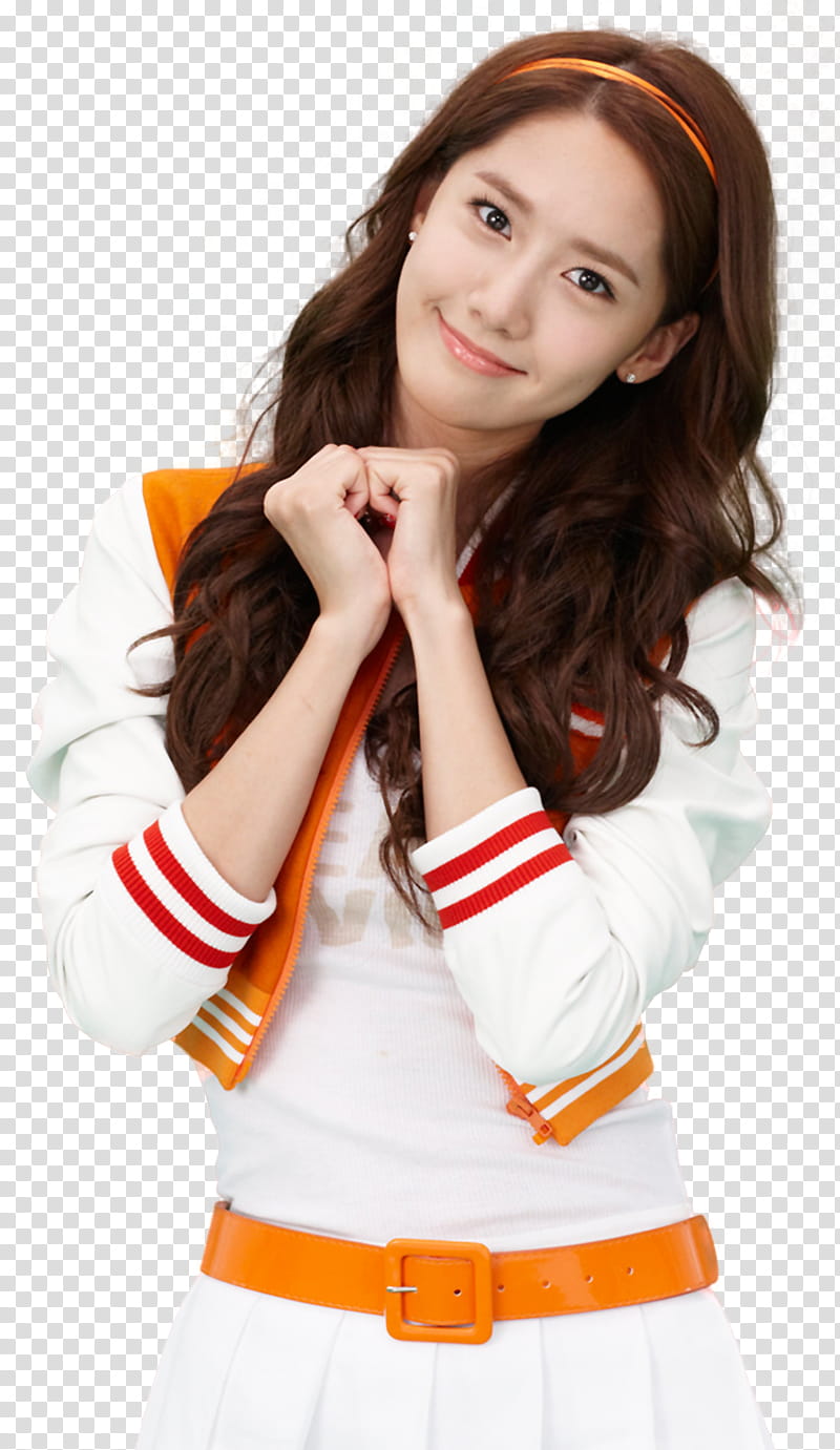 YoonA SNSD render, woman wearing white and orange sailor uniform transparent background PNG clipart