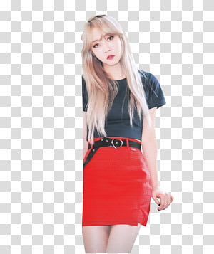 woman wearing red skirt transparent background PNG clipart thumbnail