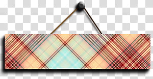 Signboards, red and teal plaid plank hanging decor transparent background PNG clipart