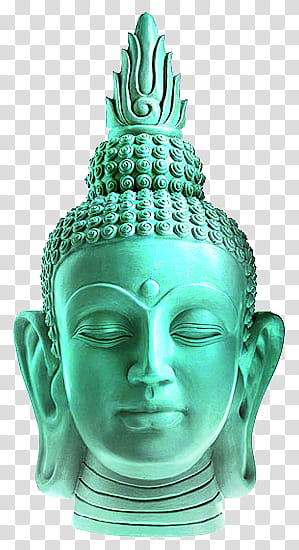 , teal buddha head transparent background PNG clipart