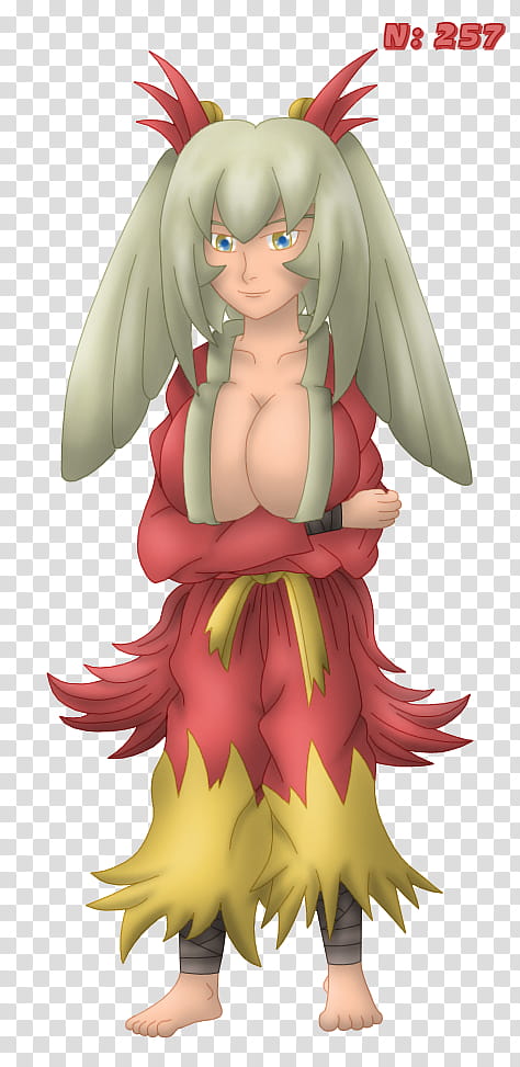 Gijinka, Blaziken Finished, female character transparent background PNG clipart