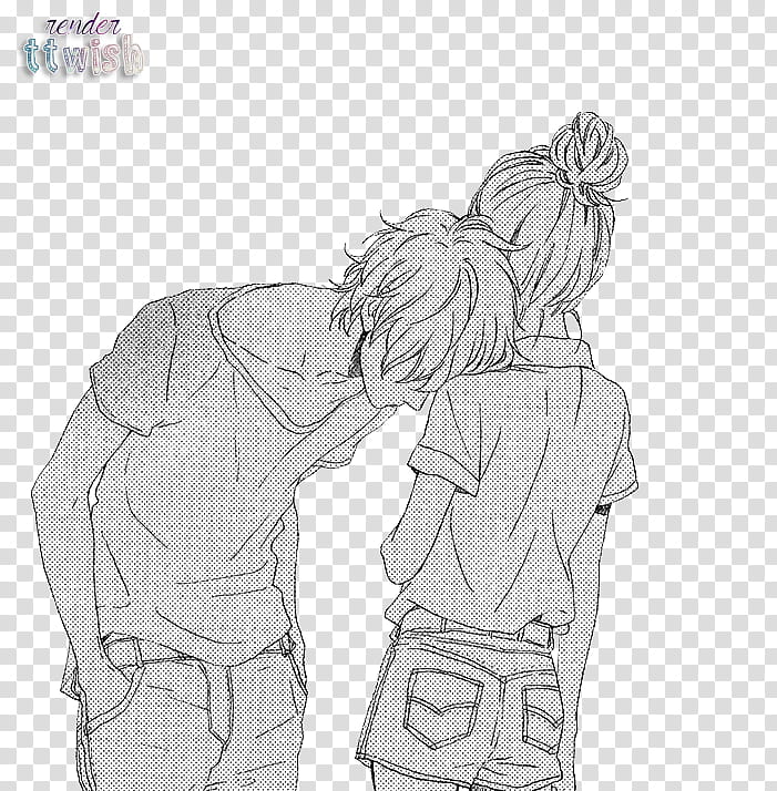 Download Novios   Anime Girl And Boy Hugging Drawing  Full Size PNG  Image  PNGkit