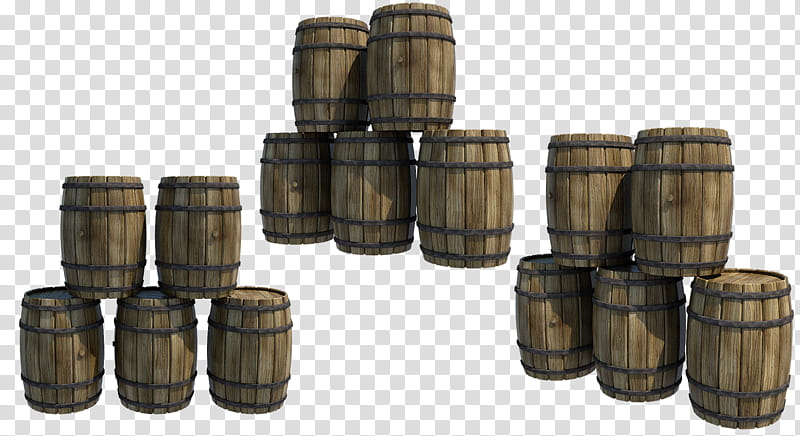 Wooden Barrels , brown wine barrel lot illustration transparent background PNG clipart