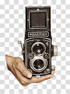 , black Rolleiflex twin-lens reflex camera art transparent background PNG clipart