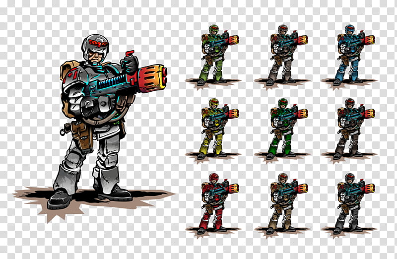 Imperial Guard color variation, robot character lot collage transparent background PNG clipart
