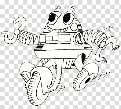 cartoon s, gray robot sketch transparent background PNG clipart