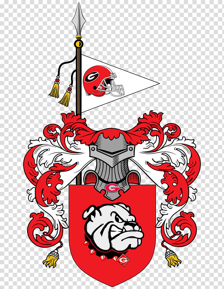 GA Bulldogs CoAs, red and white knight helmet and bulldog logo transparent background PNG clipart