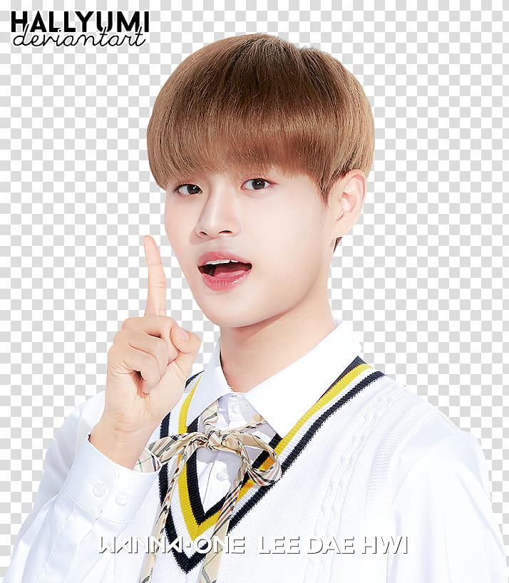 WANNA ONE, man raising index finger wearing white shirt transparent background PNG clipart