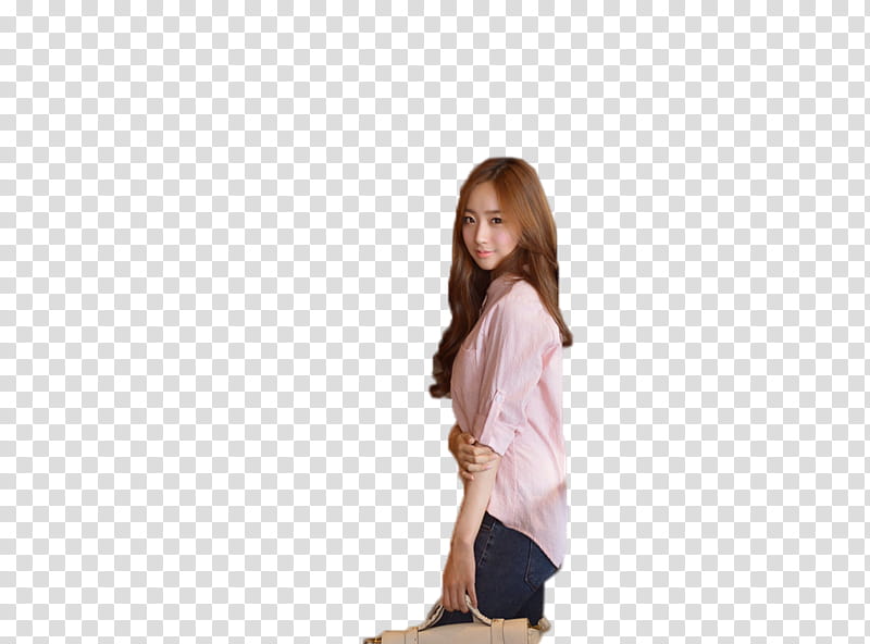 Ulzzang Girl, woman in pink dress shirt transparent background PNG clipart