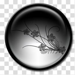 WolfmaNs Buttons, round black floral ceramic plate transparent background PNG clipart