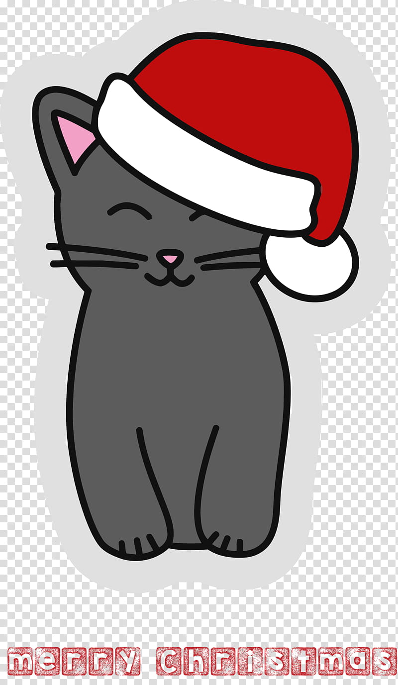 Christmas Ornament Merry Christmas Christmas Decoration, Cat, Cartoon, Small To Mediumsized Cats, Snout, Whiskers, Black Cat, Headgear transparent background PNG clipart