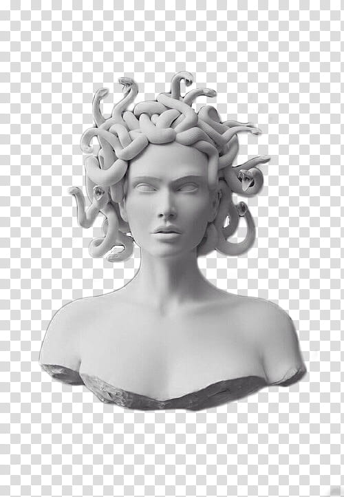 STATUES, Medusa head bust transparent background PNG clipart