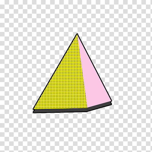 memphis  made, yellow and pink triangle illustration transparent background PNG clipart