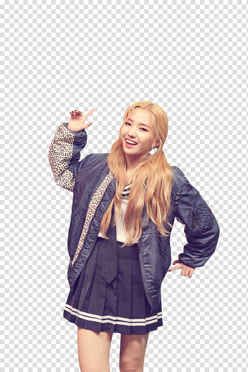 JEON SOYEON JELLY MV, smiling woman wearing black jacket and skirt transparent background PNG clipart