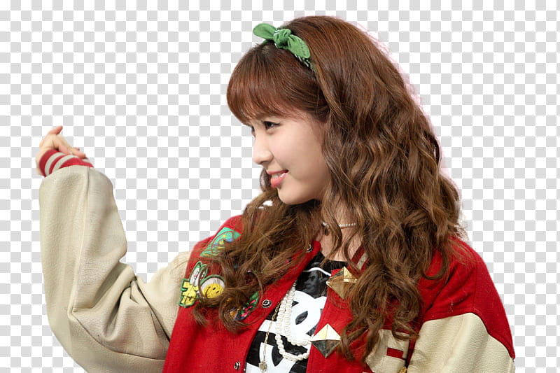 Seohyun SNSD, female artist wearing red and white long-sleeved top transparent background PNG clipart