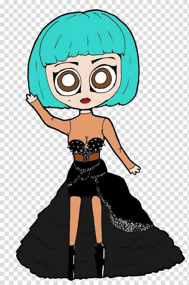 Caricaturas Lady Gaga, teal haired girl transparent background PNG clipart