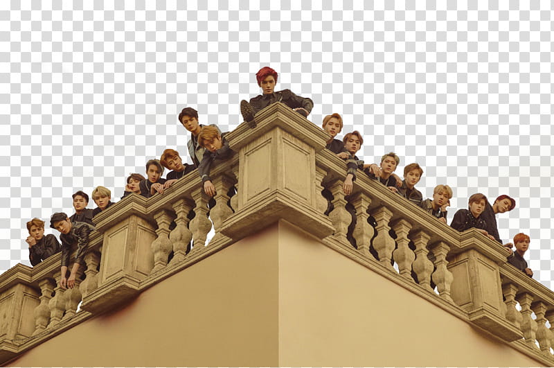 NCT , group of person standing on balcony transparent background PNG clipart