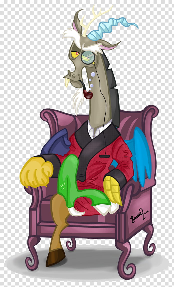 Discord, Like a Sir, horse cartoon character on arm chair transparent background PNG clipart