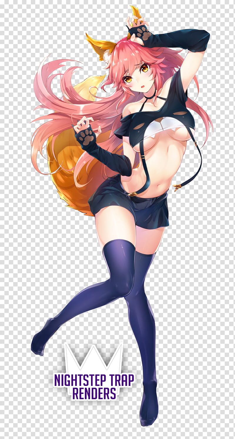 Fate Grand Order Render Cute fox girl, pink haired female character transparent background PNG clipart