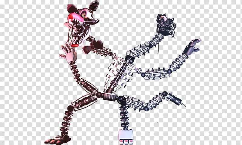 FNAF Mangle Toy Foxy Full body Commission, white and black animal sticker transparent background PNG clipart