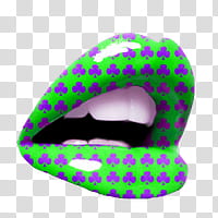 Labios y lentes, green and purple lipstick transparent background PNG clipart
