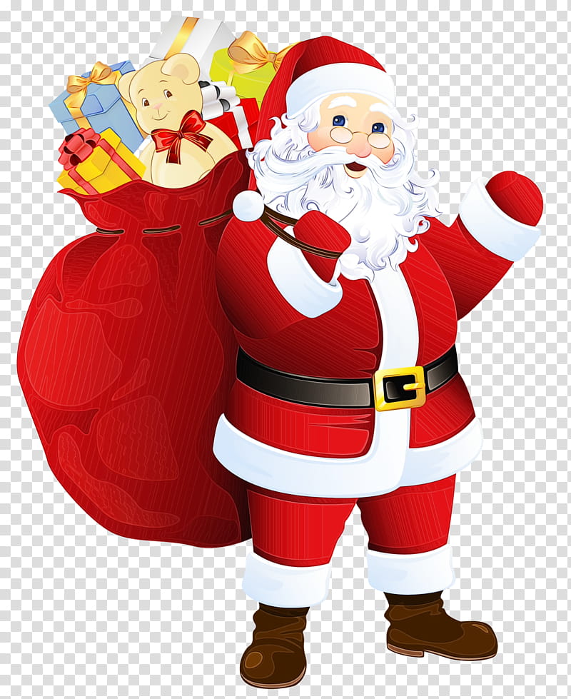 Santa Claus, Watercolor, Paint, Wet Ink, Mrs Claus, Christmas , Rudolph, Flying Santa transparent background PNG clipart