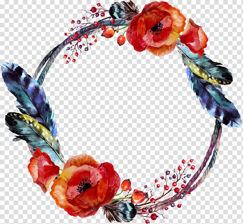 Watercolor Wreath, Bohochic, Watercolor Painting, Floral Design, Flower, Bohemian Style, Bohemianism, Jewellery transparent background PNG clipart