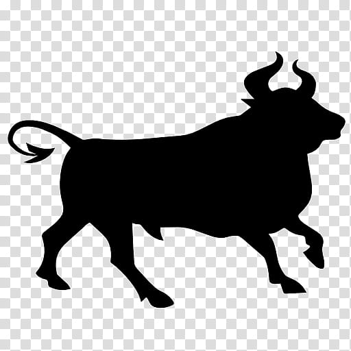 bull bovine cow-goat family snout silhouette, Cowgoat Family, Ox, Stencil transparent background PNG clipart