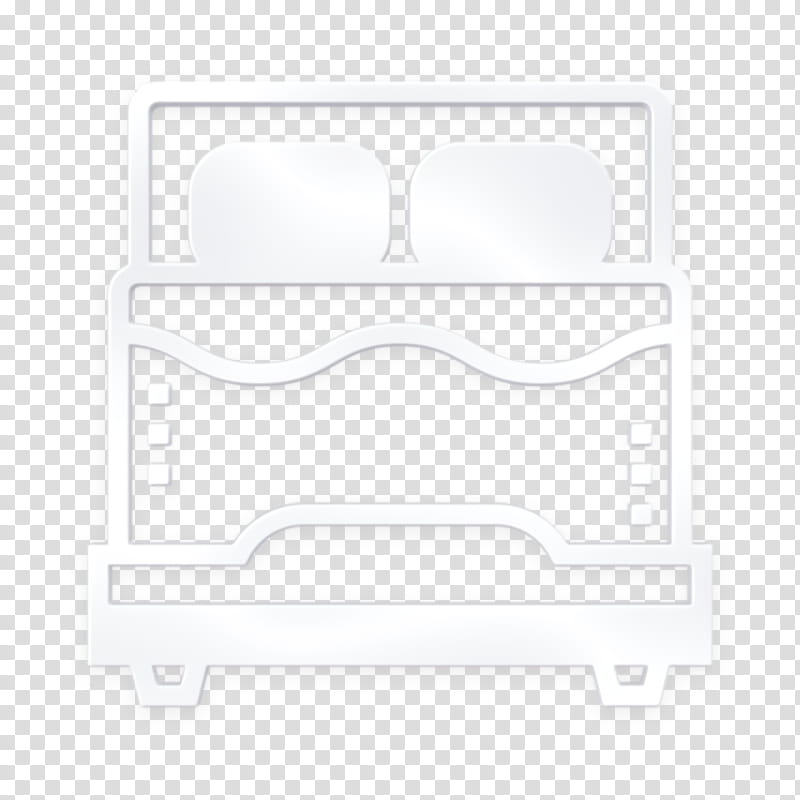 Hotel Services icon Bed icon, White, Logo, Line, Bumper, Blackandwhite, Rectangle, Furniture transparent background PNG clipart