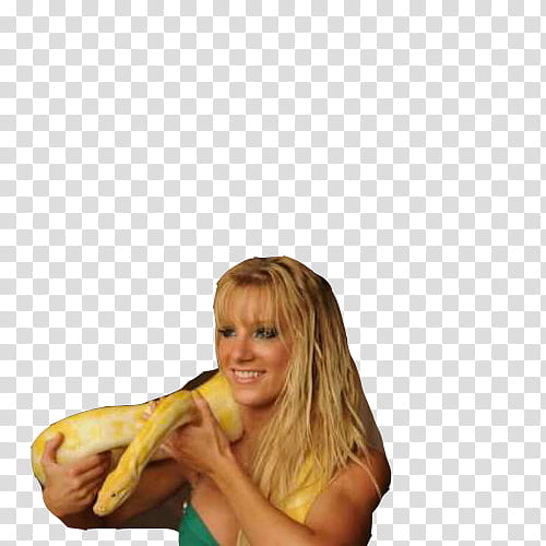 woman with yellow python on her shoulder transparent background PNG clipart