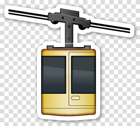 EMOJI STICKER , grey and yellow cable car illustration transparent background PNG clipart