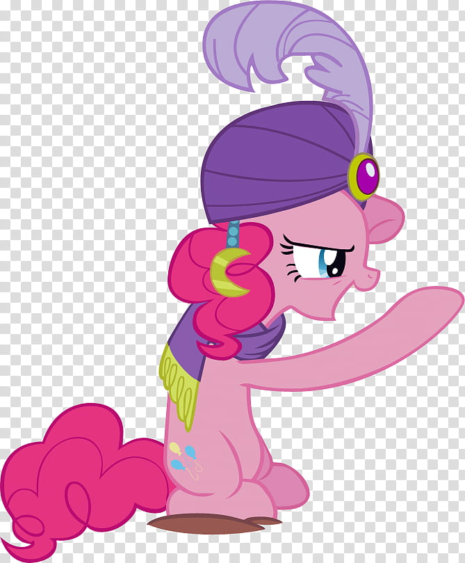 MLP:FiM Screenshot , Mme Pinkie, pink My Little Pony with purple turban transparent background PNG clipart