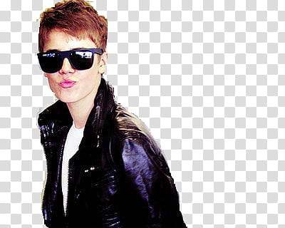 Super MEGA Justin Bieber, women's black framed sunglasses transparent background PNG clipart