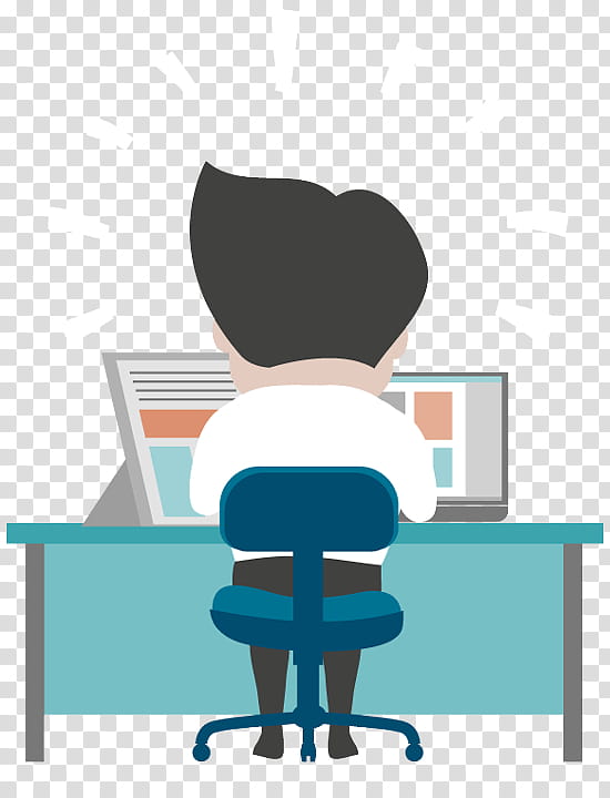 cartoon sitting furniture job, Cartoon, Office Chair, Desk, Reading transparent background PNG clipart