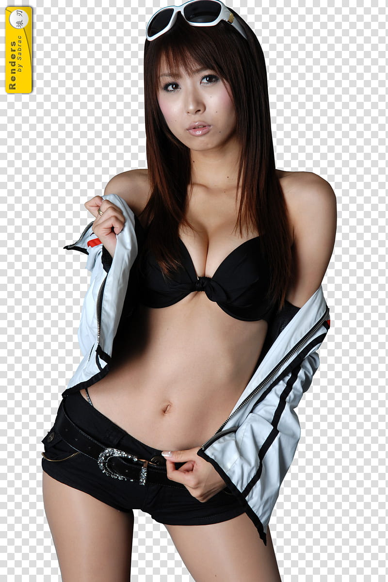 Renders  Asian Girls, women's wearing black bra transparent background PNG clipart