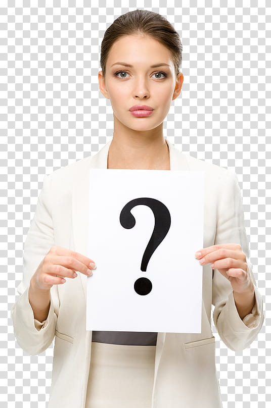 Question Mark, Portrait, Woman, Businessperson, Female, Concept, Hand, Finger transparent background PNG clipart