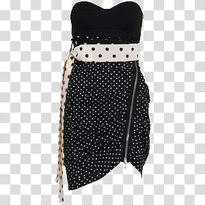 VESTIDOS s, black and white polka-dot sweetheart-neckline dress transparent background PNG clipart