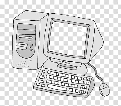Grunge Devices s, white computer set-up transparent background PNG clipart