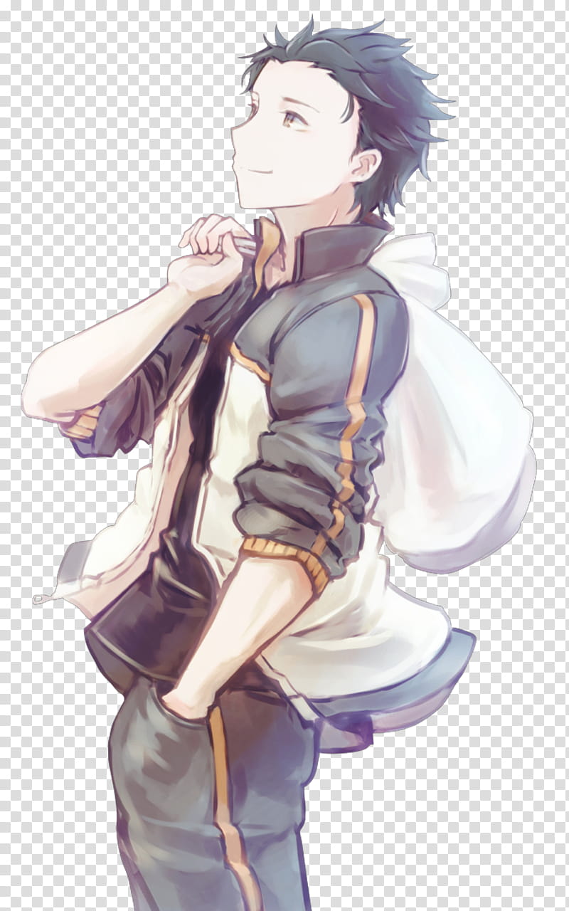 Subaru Natsuki render transparent background PNG clipart