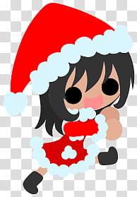 The icons of cute girls, christmas-people- transparent background PNG clipart