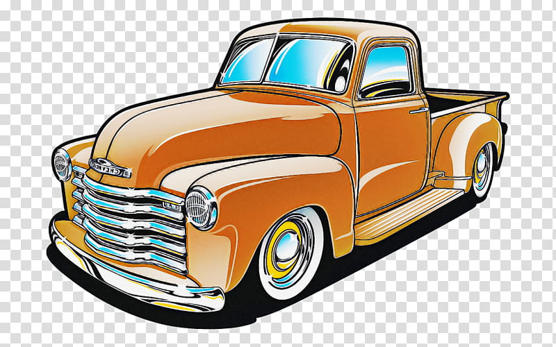 land vehicle car chevrolet advance design vehicle pickup truck, Antique Car, Classic, Yellow, Transport, Classic Car, Bumper, Vintage Car transparent background PNG clipart