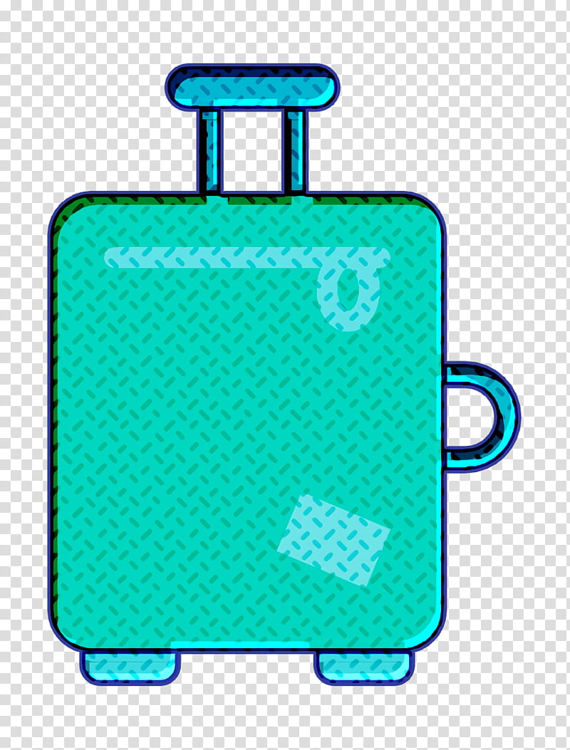 Luggage icon Travel icon, Suitcase, Turquoise, Aqua, Baggage transparent background PNG clipart