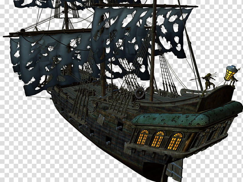 Pirate Ship A L, black wooden ship transparent background PNG clipart