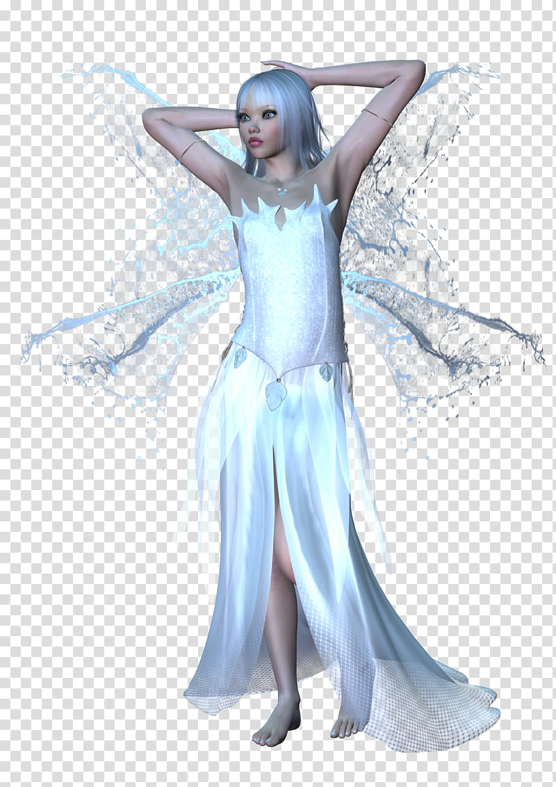 Free Resource Splash, female character in white dress transparent background PNG clipart